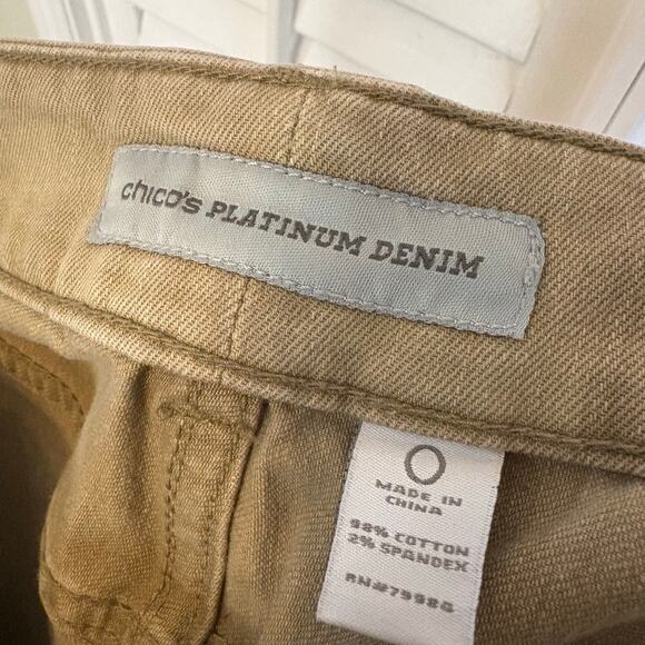 Chico’s Khaki Platinum Denim Jeans Size 0 (Size XS/4) - Picture 8 of 9